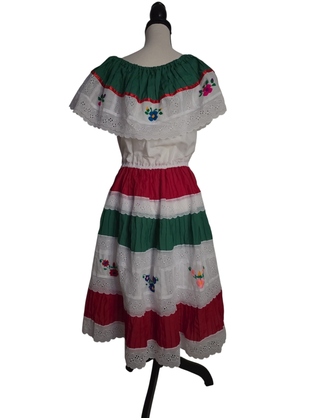 Mexican Striped Off-Shoulder Midi Dress - Picture 3 of 6